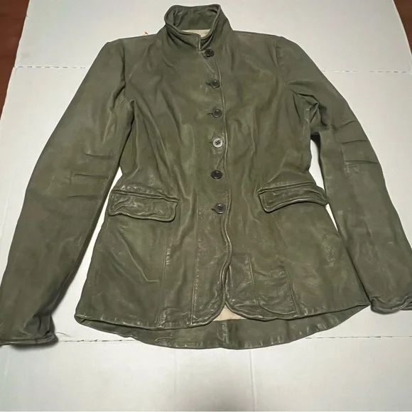 Jakett New York Leather jacket olive green - Picture 1 of 13